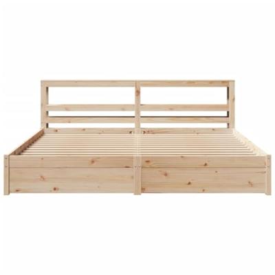 Bedframe met hoofdbord massief grenenhout 200x200 cm