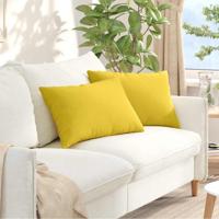 Sofa Kussens 2 pcs Lichtgeel 40 x 60 cm Stof - thumbnail