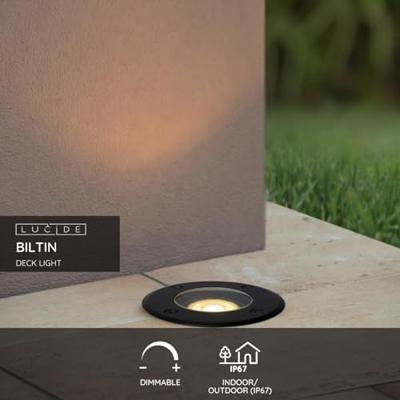 Lucide BILTIN - Grondspot Binnen/Buiten - Ø 10,8 cm - 1xGU10 - IP67 - Zwart