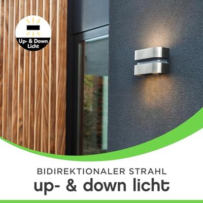 Buitenlamp zilver staal Lutec &apos;Maya&apos; design 3000k led 14,5W 10 cm