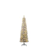 Black Box Trees Charlton Pilar verlichte kerstboom besneeuwd groen 155cm - 90 lampjes - thumbnail