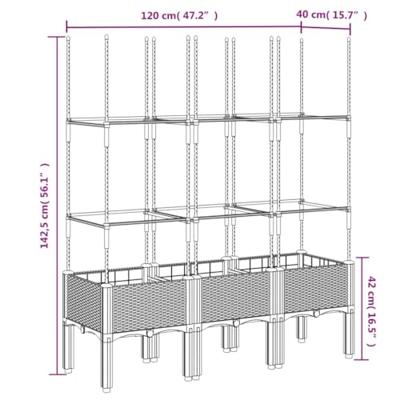 Plantenbak met latwerk 120x40x142,5 cm polypropeen bruin Plantenbak met latwerk 120x40x142,5 cm polypropeen bruin