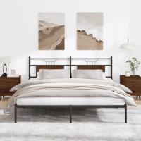 Bedframe zonder matras 183x213 cm spaanplaat bruin eikenkleurig - thumbnail