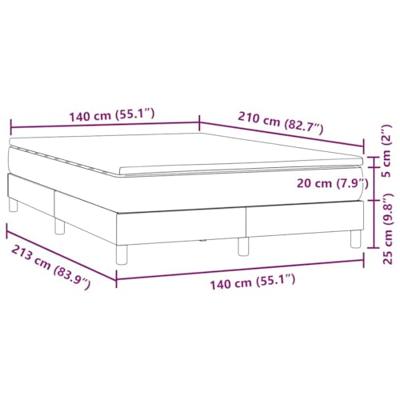 Boxspring met matras fluweel lichtgrijs 140x210 cm