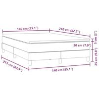 Boxspring met matras fluweel lichtgrijs 140x210 cm - thumbnail