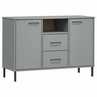 Dressoir met metalen poten OSLO 113x40x77 cm grenenhout grijs - thumbnail