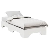 Bedframe zonder matras stapelbaar 75x190 cm massief hout wit - thumbnail
