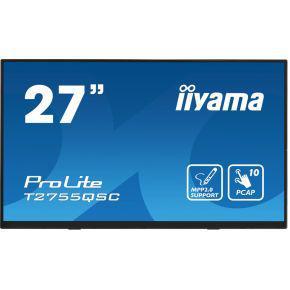 Iiyama ProLite T2755QSC-B1 Touchscreen monitor Energielabel: D (A - G) 68.6 cm (27 inch) 2560 x 1440 Pixel 16:9 5 ms HDMI, DisplayPort, Audio-Line-out, USB-A