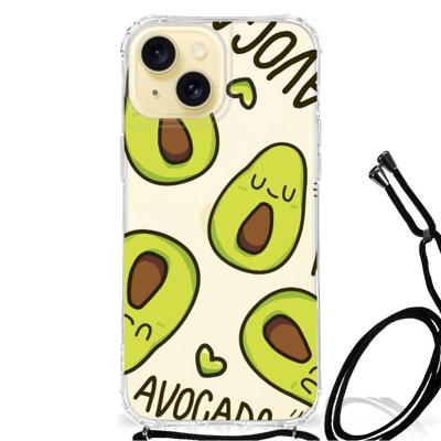 Apple iPhone 15 Stevig | Bumper Hoesje | Avocado Singing Apple iPhone 15 Stevig | Bumper Hoesje | Avocado Singing