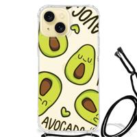 Apple iPhone 15 Stevig | Bumper Hoesje | Avocado Singing - thumbnail