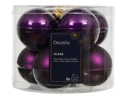 Kerstballen glas d7 cm vijg 8 st Decoris - Decoris Kerstballen glas d7 cm vijg 8 st Decoris - Decoris