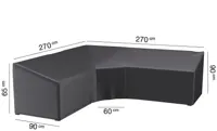 Hoes loungeset hoek hoge rugleuning 270 x 270 x 90 x 65 tot 90 cm AeroCover - Aerocover - thumbnail