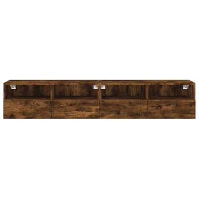 Tv-wandmeubels 2 st 80x30x30 cm bewerkt hout gerookt eikenkleur