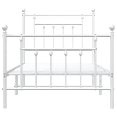 Bedframe met hoofd- en voeteneinde metaal wit 90x200 cm