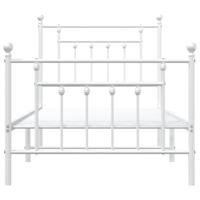 Bedframe met hoofd- en voeteneinde metaal wit 90x200 cm - thumbnail