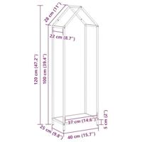 Brandhoutrek 40x25x120 cm koudgewalst staal zwart - thumbnail