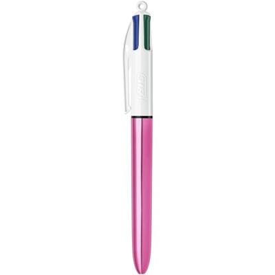 Pen Bic Shine Silver Wit Roze (12 Onderdelen)