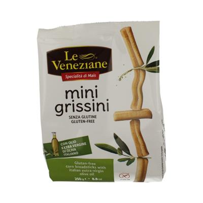Le Veneziane Mini grissini soepstengels glutenvrij 250 Gram