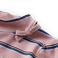 Kindershirt met lange mouwen gestreept 128 lichtroze - thumbnail