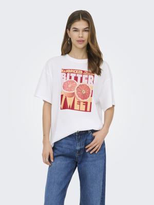 Only Onlmila S/s Print Box Jrs 15372177 T-shirt Korte Mouw 4991221 Bright White Mila Bitterswe
