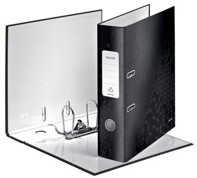 Ordner leitz wow 180° gelamineerd 80mm a4 zwart | 10 stuks
