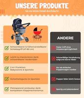 Combi-poppenwagen Mika - Melange Navy Grijs - thumbnail