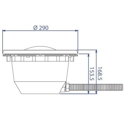 Aquareva Zwembadlamp LED (wit) + inbouwset - lichtblauw