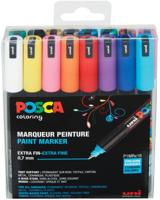 Uni POSCA paintmarker PC-1MR, 0,7 mm, doos van 16 stuks in geassorteerde kleuren - thumbnail