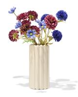 HEMA Vaas 28cm keramiek ribbel wit (wit) - thumbnail