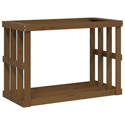 VidaXL Houtblokhouder 108x52x74 cm massief grenenhout honingbruin