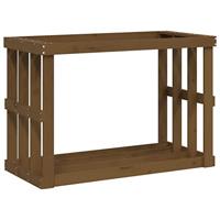 VidaXL Houtblokhouder 108x52x74 cm massief grenenhout honingbruin - thumbnail