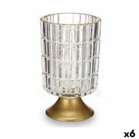 Led-lantaarn Transparant Gouden Glas 10,7 x 18 x 10,7 cm (6 Stuks) - thumbnail