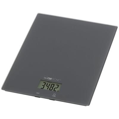 Clatronic KW 3820 Glas grau Keukenweegschaal Digitaal Digitaal Weegbereik (max.)=5000 g Grijs 210 x 180 x 20