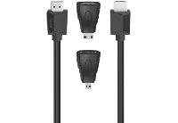 Hama High-speed HDMI™-kabel Ultra-HD 4K Ethernet 1,50 M + 2 HDMI™-adapter - thumbnail