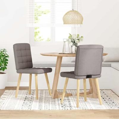 Eetkamerstoelen draaibaar 2 st stof taupe