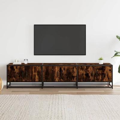 Tv-meubel 180x35x41 cm bewerkt hout gerookt eikenkleurig - thumbnail