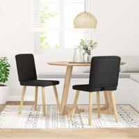 Eetkamerstoelen 2 st stof zwart - thumbnail