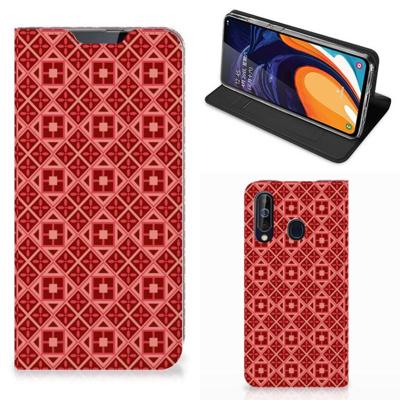 Samsung Galaxy A60 | Hoesje met Magneet | Batik Rood Samsung Galaxy A60 | Hoesje met Magneet | Batik Rood