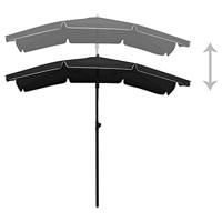 Parasol met paal 200x130 cm zwart - thumbnail