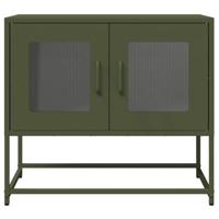 Tv-meubel 68x39x60,5 cm koudgewalst staal olijfgroen - thumbnail