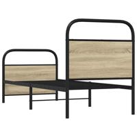 Bedframe zonder matras metaal sonoma eikenkleurig 150x200 cm - thumbnail