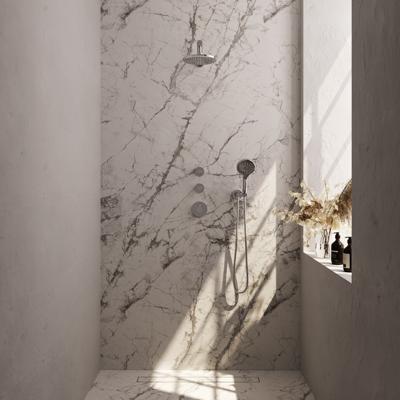 Chrome Carving thermostatische inbouw regendouche set met 20 cm douchekop en handdouche