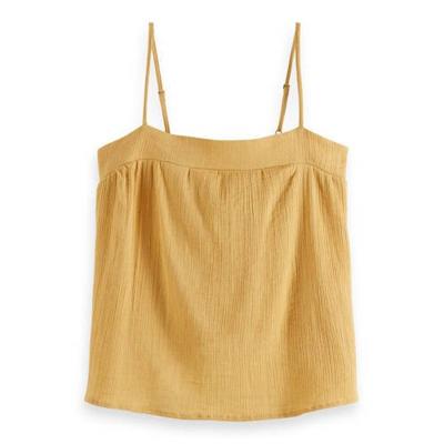 Scotch & Soda geweven top van biologisch katoen lichtgeel Scotch & Soda geweven top van biologisch katoen lichtgeel