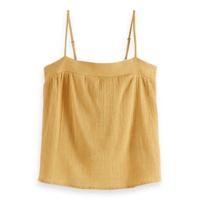 Scotch & Soda geweven top van biologisch katoen lichtgeel - thumbnail