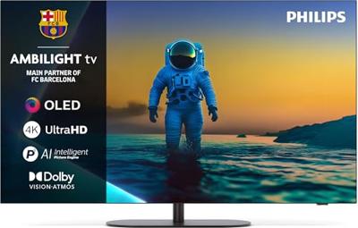 Philips Ambilight 42OLED810 4K OLED Smart TV, 42 inch display met P5 AI Perfect Picture Engine Ultra HD, Titan OS, Dolby Vision en Atmos Sound - Werkt met Alexa en Google spraakassistent