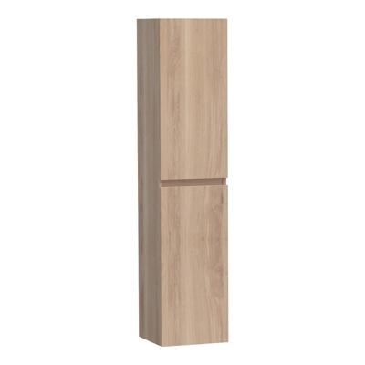 Brauer Joy - Hoge Kast - 160 cm - 2 Deuren - Greeploos - Links of Rechtsdraaiend - Lamellen Eiken Naturel