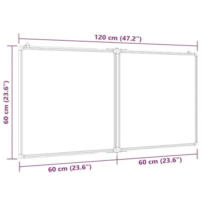 Whiteboard magnetisch inklapbaar 120x60x1,7 cm aluminium