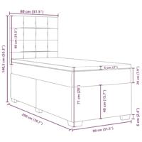 Boxspring met matras fluweel donkergroen 80x200 cm - thumbnail