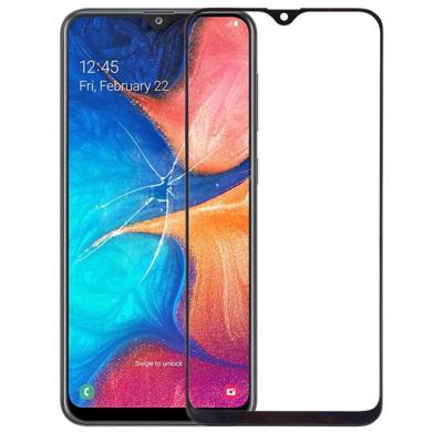 Front screen buitenste glazen lens voor Galaxy A20 (zwart)