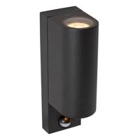 Lucide ZARO IR - Wandspot / Wandlamp Binnen/Buiten - 2xGU10 - IP65 - Beweging & dag/nacht sensor (uitschakelbaar) - Zwart - thumbnail